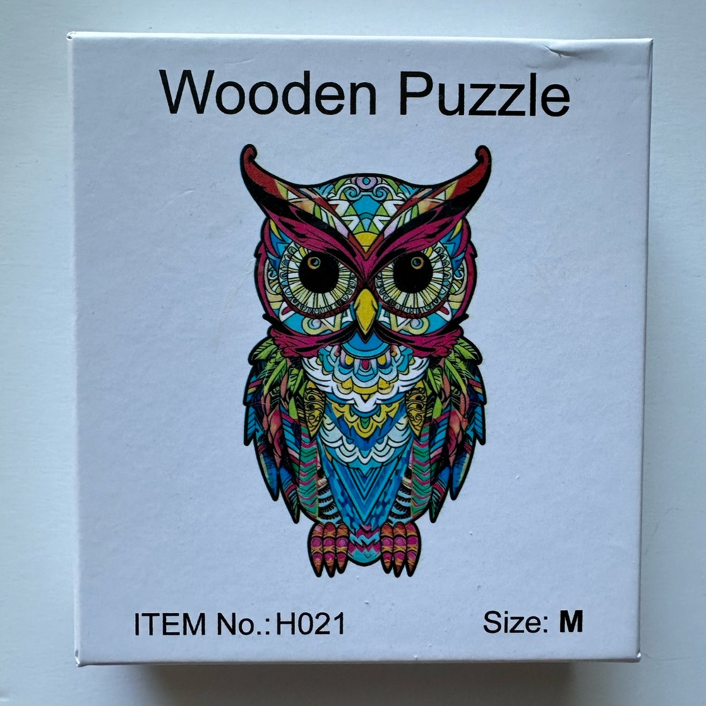 Colorful Wooden Owl Puzzle – Medium Size, Unique Animal Jigsaw Gift
